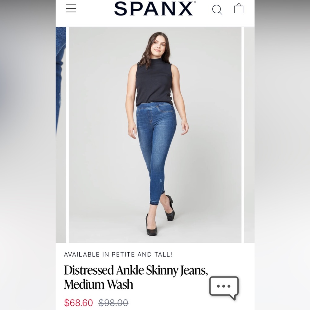 Spanx distressed ankle skinny jeans